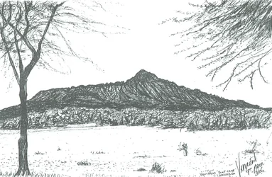 Berg vom Bootsclub am Lake Naivasha, Kenia