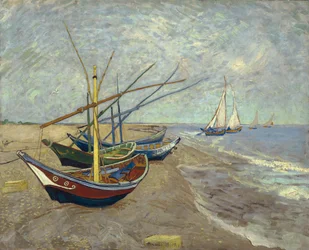 Fischerboote am Strand von Saintes-Maries-de-la-Mer