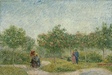 Garten in Montmartre mit Liebespaaren
