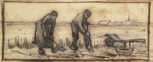 Die Kartoffelernte, aus einer Serie von vier Zeichnungen, die die vier Jahreszeiten darstellen