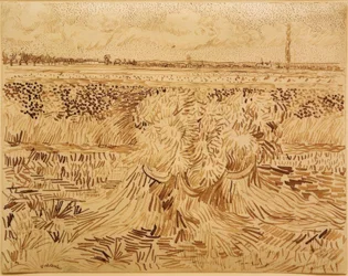 Weizenfeld mit Kornbündel