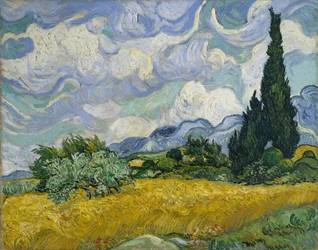 Weizenfeld mit Zypressen (1889)