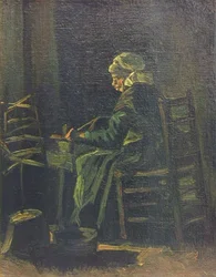 Frau am Spinnrad, 1885