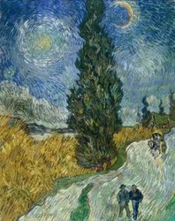 Zypressenweg unter dem Sternenhimmel