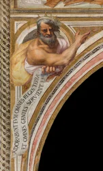 Zentrales Schiff, Plume Quinta Campata Nord, Vincenzo Campi 1573, Büste mit Prophet
