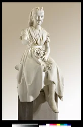 Porträt der Marquise Virginia Busti Porro als junges Mädchen oder junge Dame, die eine Blume anbietet