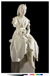 Porträt der Marquise Virginia Busti Porro als junges Mädchen oder junge Dame, die eine Blume anbietet
