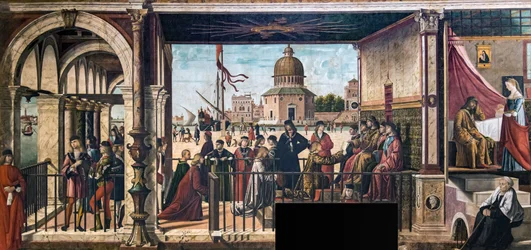 Ankunft der englischen Botschafter am Hof des Königs von Bretagne Die Legende von
