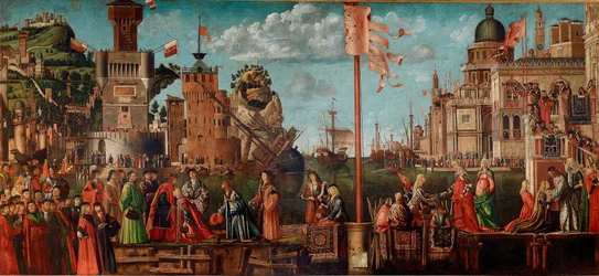 Zyklus des Lebens der Heiligen Ursula, vierte Episode: Das Treffen der Verlobten und die Abreise zur Pilgerfahrt