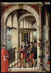 Die Ankunft der englischen Botschafter (Detail)