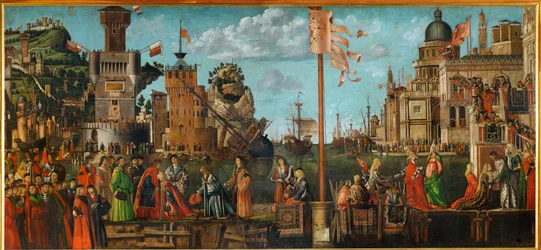 Das Treffen von Ursula und ihrem Verlobten Ereo; Abreise der Pilger