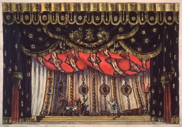 Bühnenbild für das Theaterstück "Der Zerstörer Jerusalems" von Arvid Jarnefelt