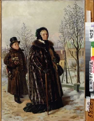 Spaziergang einer alten Dame