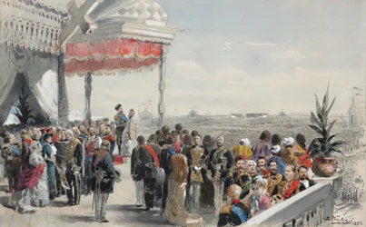 Öffentliche Feierlichkeiten nach der Krönung Kaiser Alexanders III. auf dem Chodynkafeld, 1883