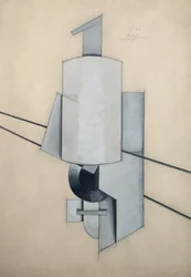 Projekt für eine Eckskulptur (Aquarell und Pastell auf Papier)