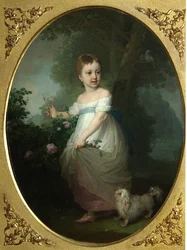 Porträt von Yelena Naryshkina als Kind, frühe 1790er
