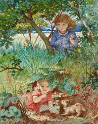 Verstecken spielen, ca. 1880