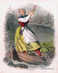 Schwedische Frau beim Rudern, 1809