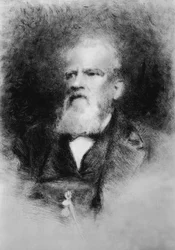 Porträt von Alberto Mazzucato (1813-1877), italienischer Komponist, Radierung