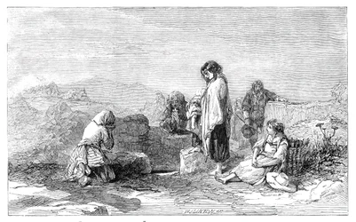 Pilger zum Heiligen Brunnen - von F.W. Topham - aus der neuen Aquarellausstellung