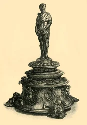 Bronzene Tintenfass mit Figur eines römischen Kaisers, Mitte des 16. Jahrhunderts, 1881