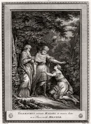 Telemachus bittet Hazael, ihn als Sklaven mit Mentor aufzunehmen, 1775