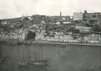 Panorama der Stadt Porto, Portugal, 1895