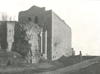 Turm, von dem St. Paul in einem Korb herabstieg, Damaskus, Osmanisches Syrien, 1895