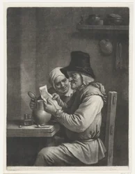 Brief lesender Mann und Frau
