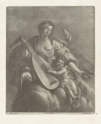 Hebe und Amor auf einer Wolke