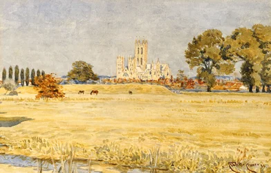 Kathedrale von Canterbury von den Wiesen aus, 1894