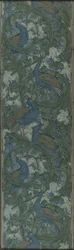 Ausgeschnittenes Paneel der Tapete mit Feigen und Pfau, um 1895