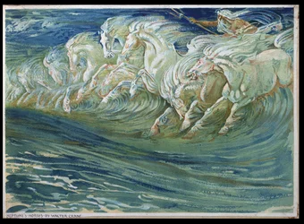 Neptuns Pferde, Illustration zu „Die griechische mythologische Legende“, veröffentlicht in London, 1910