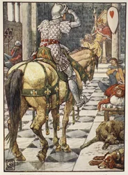 Percival erhält den Schild des schlagenden Herzens, aus 