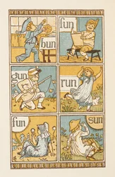 Reimwörter, die mit dem Buchstaben N enden. Das goldene Primer.