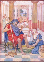 Ja, wahrlich, du bist Odysseus, Illustration aus Die Geschichte Griechenlands, 1930er Jahre