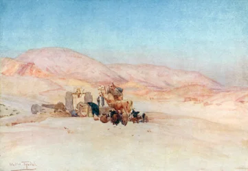 Der Brunnen, auf dem Weg zu den Königsgräbern (Farblithografie)
