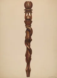 Schnitzerei eines Holzfällers, ca. 1938
