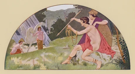 Bellerophon erhält von Minerva das geflügelte Pferd Pegasus