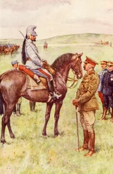 Das Treffen in Frankreich zwischen Lord Kitchener und General Baratier