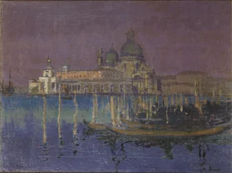 Nocturne: Die Dogana und Santa Maria della Salute, Venedig