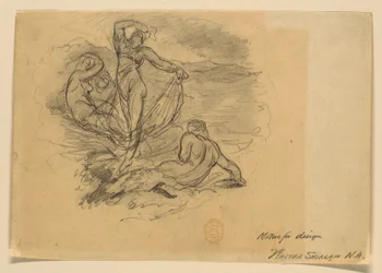 Eine Gruppe von vier Nymphen (Motiv für Design)