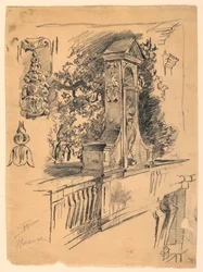 Studien von einer Brücke in Florenz, Italien