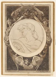 Frau mit Lyra