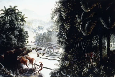 Blick über die Sawahs zum Gunung Agung, ca. 1937-1939