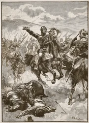 Der Schwarze Prinz in der Schlacht von Crecy, Illustration aus 