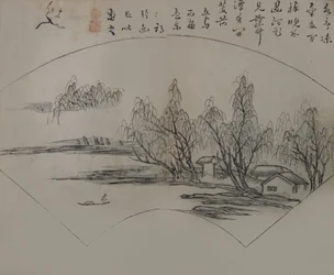 Landschaft nach Wen Tong 1018-1079, aus dem Mustard Seed Garden Manual o..., Erstausgabe, 1679