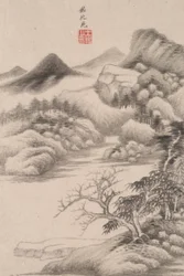 Landschaft im Stil verschiedener alter Meister: Landschaft nach Dong Yuan (aktiv 934)