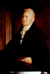 Porträt von Samuel Taylor Coleridge (1772 - 1834) englischer Dichter, Kritiker und Philosoph, Gemälde zugeschrieben Washington Allston (1779-1843) 19. Jahrhundert, London, National Portrait Gallery