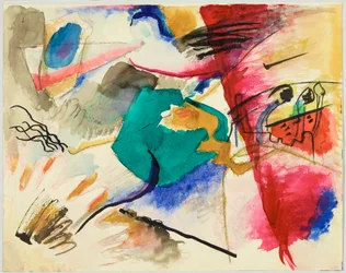 Entwurf zu „Bild mit grüner Mitte“, auch genannt „Aquarell zu Bild mit grüner Mitte“; Blatt 5 des Skizzenbuches